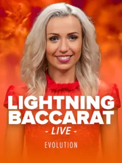 Lightning Baccarat by Evolution, live table in the Stake lobby